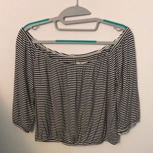 Hollister Off the Shoulder Striped Top